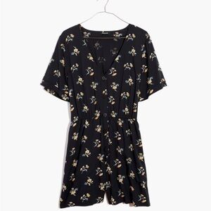 Madewell Black Floral Romper